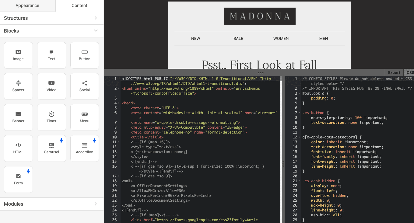 Code editor